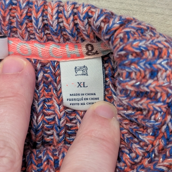 Scotch & Soda Cozy Knit Sweater - Red and Blue Size XLarge - Picture 3 of 4